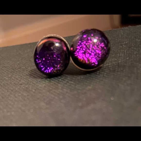 Necklace and Earrings Set Purples, Blues, & Greens - Picture 2 of 5